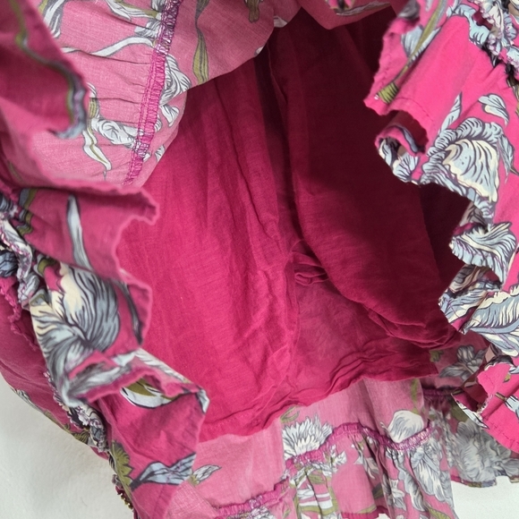 LOVE THE LABEL Wanda Floral Print Puff Sleeve Ruffle Dress Women's Size Small - Picture 13 of 16